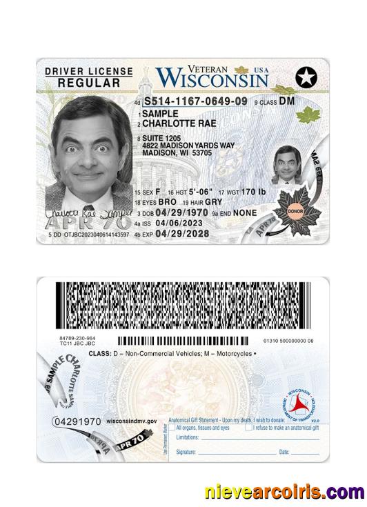 USA Wisconsin driving license 2023-present